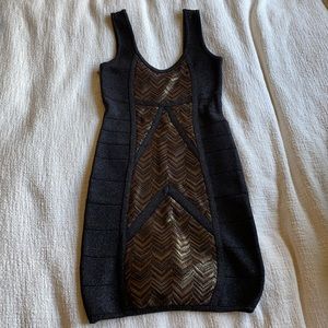 Bebe Glittery Bodycon Dress, Size XS